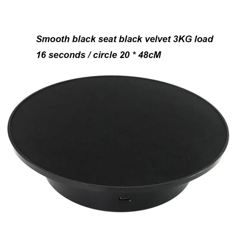 White seat Black vel 20 см 360 градусов электрическая вращающаяся Платформа дисплей подставка для фотографии Максимальная нагрузка 1,5 кг видео съемки реквизит Поворотная батарея - Цвет: White seat Black vel