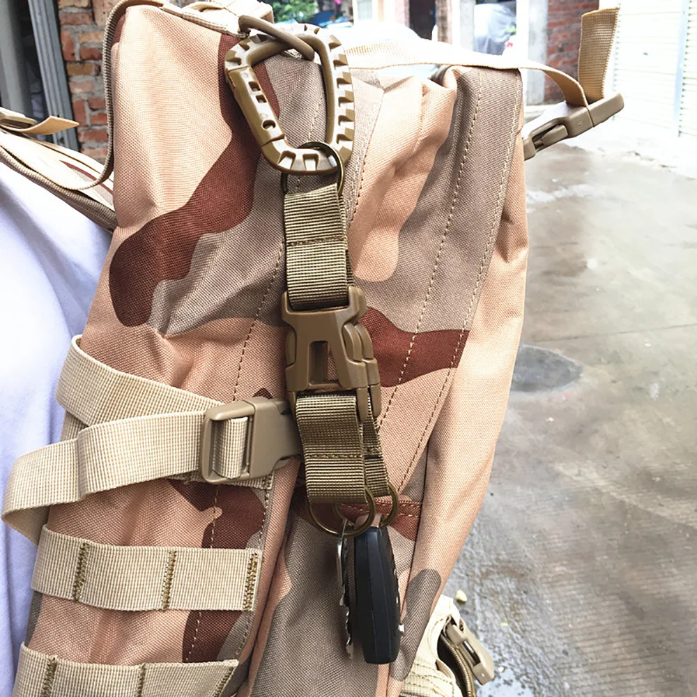 

2Pcs Military Camping Tactical Backpack Carabiner Webbing Buckle Carabiner for Keys Climbing Carabiner Clip Hook