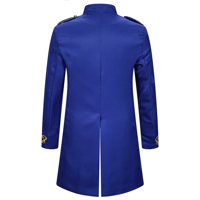 Laamei Men Military Stars Trench Coat Frock Outwear Vintage Overcoat Medieval Renaissance Jacket Cosplay Costume