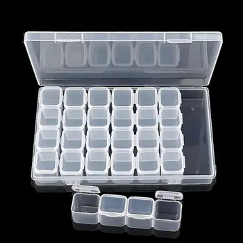 

Plastic Storage Box Suitable For Store Earrings Necklaces Diamond Beads Home Convenient Storage DF