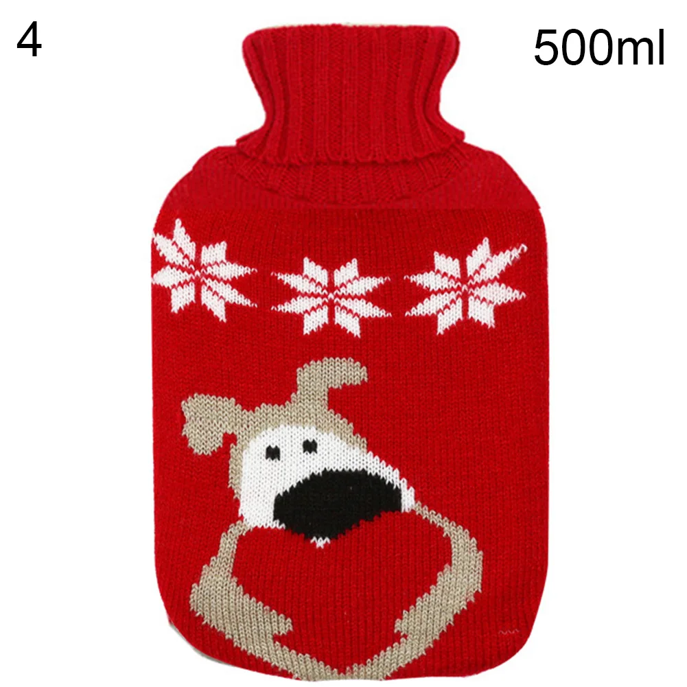 500/1500/2000 мл горячей воды мешок бутылки мультфильм вязаное покрывало больших Размеры тканевые домашние рождественские узоры