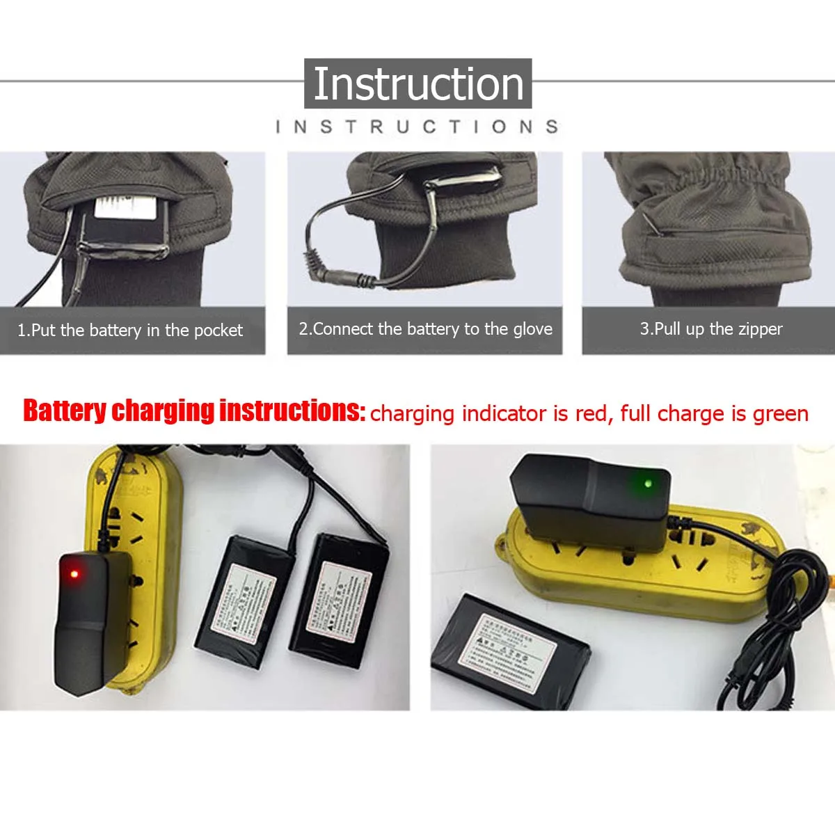 7,4 V 3000Mah электрические перчатки с подогревом перезаряжаемые мотоциклетные зимние теплые перчатки для катания на лыжах, рыбалки, верховой езды, охоты