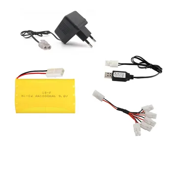 

9.6v 1000mah Ni-CD Battery + USB Charger For Rc toys Boat Gun Car Tank Train Robot AA 9.6v Rechargeable Battery Pack 1-2pcs