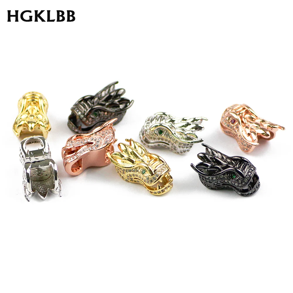 Подвески в виде китайского дракона HGKLBB 2 шт. медные бусины белые бриллианты