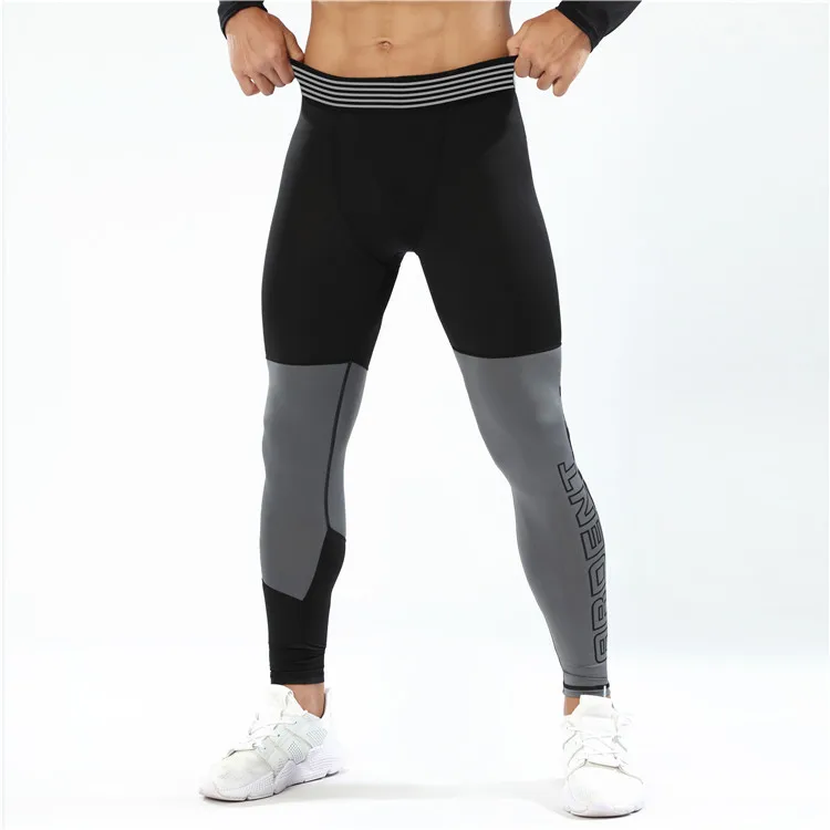 Новые мужские брюки для фитнеса трико для бега и тренировок высокая эластичность воздухопроницаемые мужские быстросохнущие обтягивающие брюки