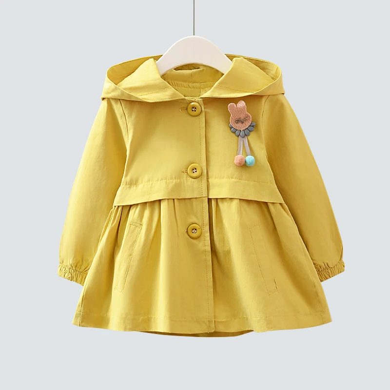yellow Новинка года, детская Корейская ветровка, милая куртка принцессы для девочек, осеннее пальто весенняя куртка для девочек возрастом 2, 3, 4, 5, 6 лет - Цвет: yellow