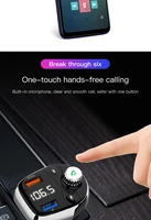 tf כרטיס מטען לרכב עם משדר FM Bluetooth 5.0 MP3 Audio Receiver שחקן TF כרטיס U-דיסק לרכב Dual רכב USB טלפון מטען מהיר (5)