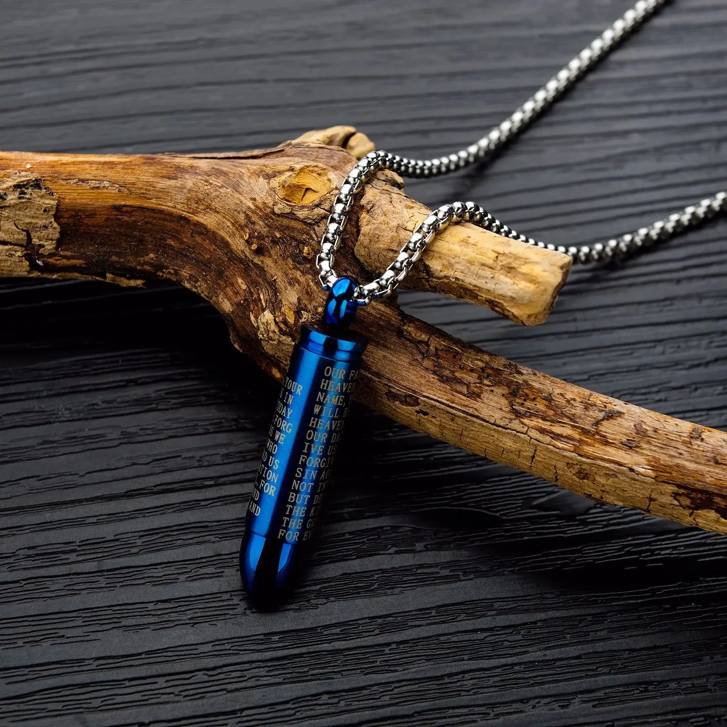 

Hot Sales Titanium Steel Bullet Scriptures Cross MEN'S Necklace-Unscrew Fashion Man Pendant