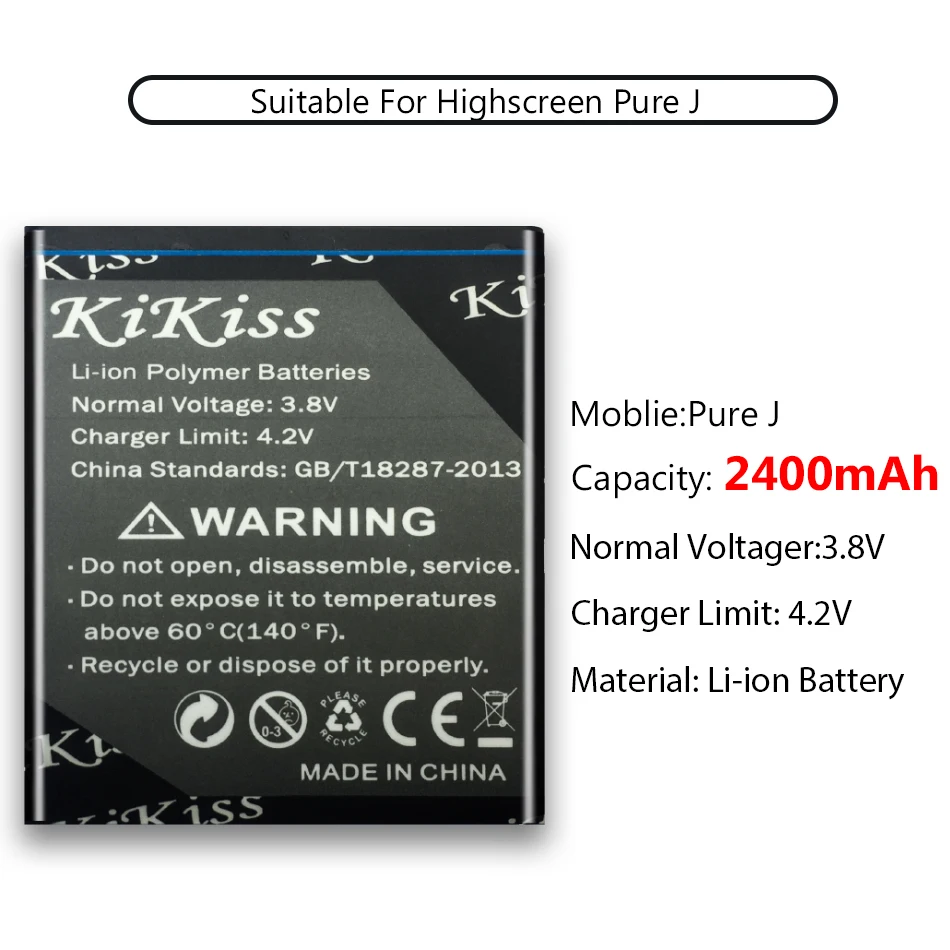 Аккумулятор высокой емкости для Highscreen Pure J 2400mAh для мобильного телефона Highscreen Pure J