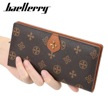 

Women Long Wallet Vintage Clutch Money Wallets Card Holder Purses Coin Bag Old Pattern Zipper Purse Female Thin Wallet LSH705