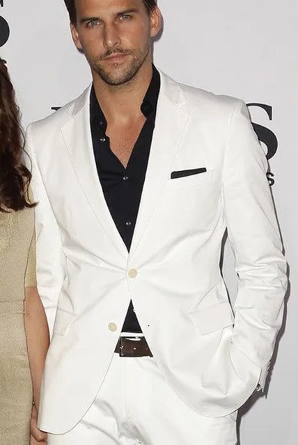 

Spring Summer Tailor Made White Wedding Suit For Man Men Suits Groom Beach Prom Casual Tuxedo Blazer Jacket Men 2 Pieces Terno
