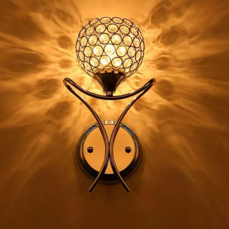 

Modern Led Creative Iron Craft Wall Lamp Bedside Bedroom Lamp Living Room Simple Modern Corridor Crystal Wall Lamp
