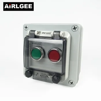 

ABS Plastic IP67 Waterproof Junction Boxes Red Green Push Button switch DIY Control Box Connection Electric Enclosure Case