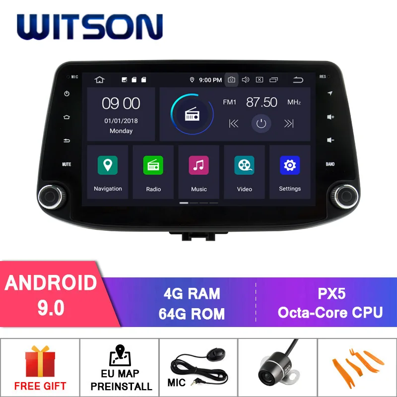 Top WITSON Android 9.0 IPS HD Screen for HYUNDAI I30 2018 CAR RADIO 4GB RAM+64GB FLASH 8 Octa Core AUTO STEREO GPS+DVR/WIFI+DSP+DAB 0