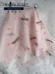 Ballet Short Skirt Small Dragonfly Colorful Yarn Sewing Women's Dance Skirt Gymnastics Practice Skirt Adult Ballet Lyric Skirt