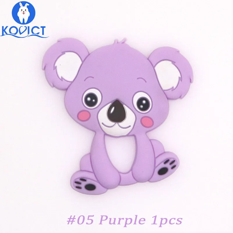 NO.05 Purple 1pcs Kovict Koala, детский силиконовый прорезыватель, грызунок, BPA, без еды, силиконовый Прорезыватель для зубов, пустышка, зажим, силиконовые бусины - Цвет: NO.05 Purple 1pcs