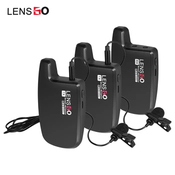 

LENSGO Dual-Channels Lavalier Wireless Microphone System 2 Bodypack Transmitter+Receiver for Canon Nikon Sony Cameras Smartphone