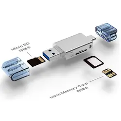 4 в 1 type C Micro USB считыватель карт памяти MicroSD картридер Android OTG ридер для iphone ipad macbook
