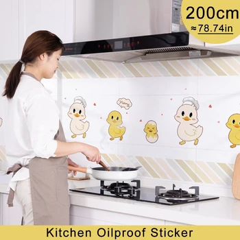 

Kawaii Little Duck Transparent Wall Sticker for Kitchen Oilproof Waterproof Wallpaper,Easy Clean,Self-adhesive Wall Decal Mural