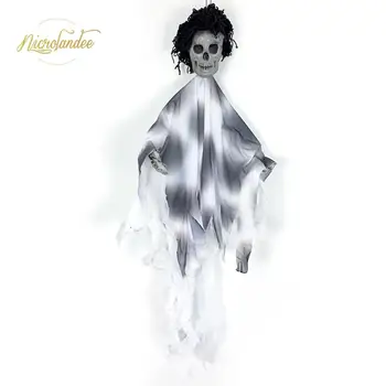 

NICROLANDEE 3 Colors Cloth Halloween Bar Skull Hanging Ghost Props Event Party Supplies Haloween Decoration 201