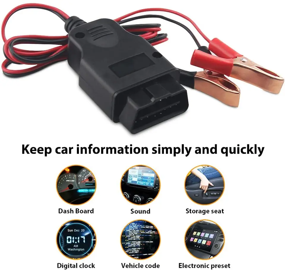 Strumento Di Memoria OBD Per Sostituzione Batteria Auto: Non Perdere Dati E Impostazioni! (12V, 1.1m)