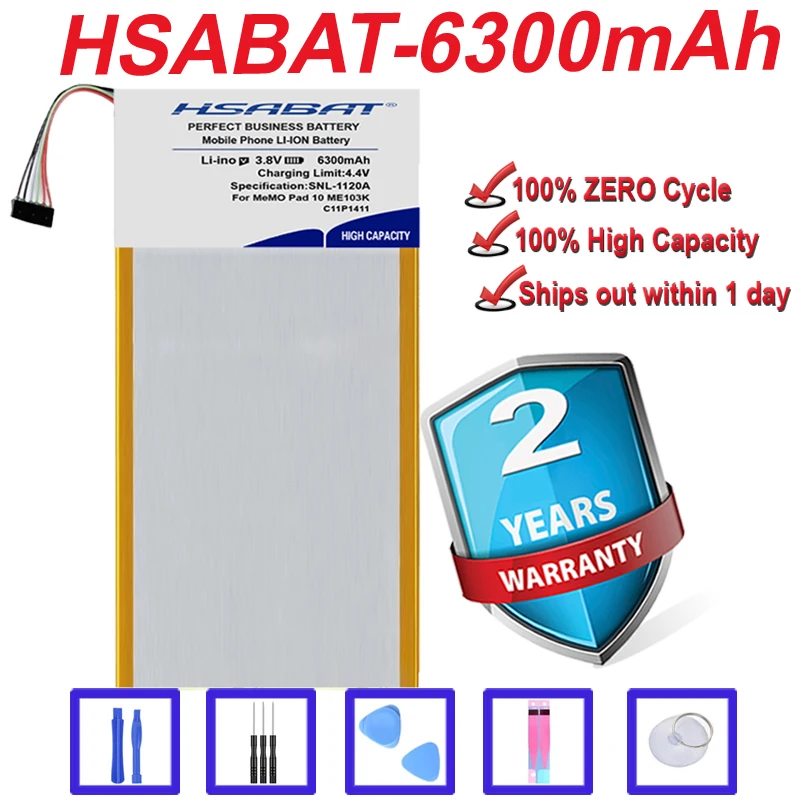 Топ-бренд 100% новый 6300mAh C11P1411 Аккумулятор для ASUS MeMO Pad 10 ME103K K01E ME0310K ME103 в наличии |