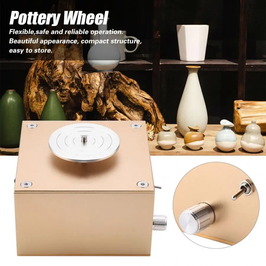

12x12x7 cm Mini Electric Pottery Wheel Ceramic Machine for Clay Art DIY Craft 110-240V sculpture Clay Tools