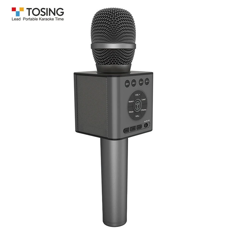 HOT-TOSING Wireless Bluetooth Karaoke Microphone Portable Handheld Machine Speaker Compatible Phone, PC, Computer for Party/Chur