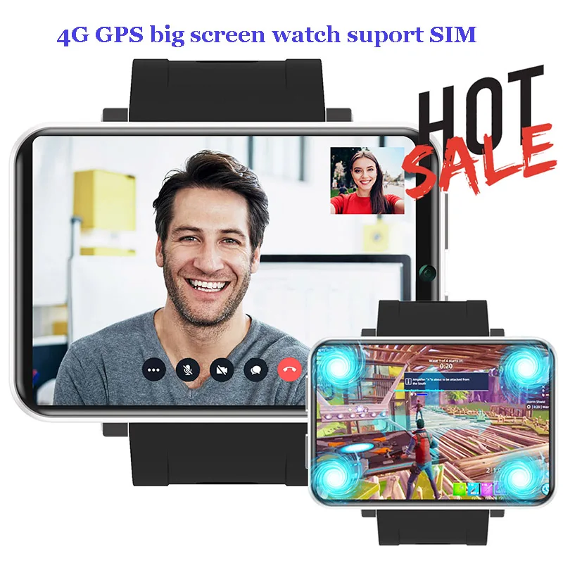 4G 2.86 Inch Big Screen Smart Watch Phone Android 7.1 3GB 32GB 5MP Camera 480*640 Resolution 2700mah Battery SIM Smartwatch Men