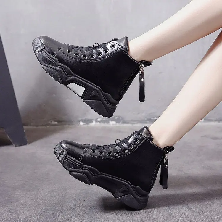 Mhysa/обувь из хлопка г. Новая модель зимней теплой женской обуви на толстой платформе со шнуровкой и круглым носком L1066