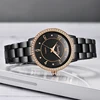 SunKta Luxury Rose Gold Black Ceramic Waterproof Watches Woman Classic Series Ladies Watch Top Quality