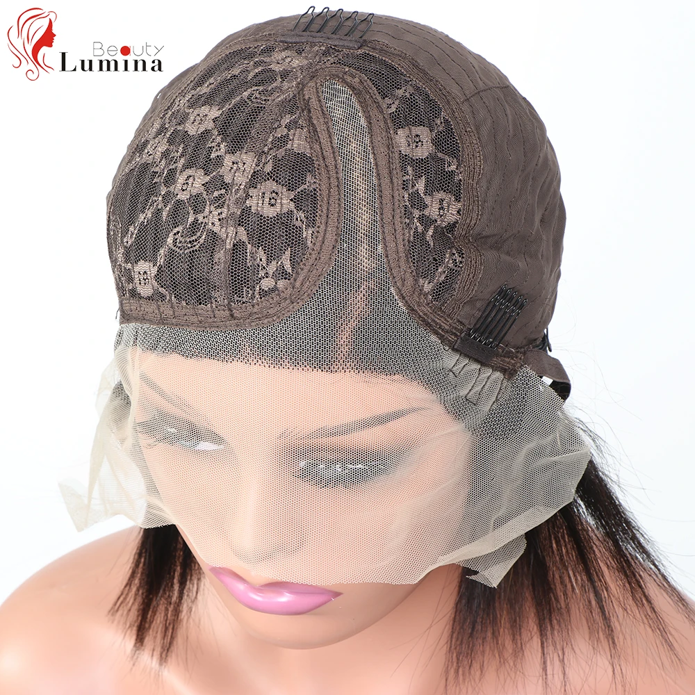 Perucas de Cabelo Fechamento do Laço Parte do Laço Peruca de Cabelo Bob em Linha Reta Humano Peruca Curto Perucas l Cor Natural 100% Remy Cabelo Bob 14 bob perucas l parte do laço peruca