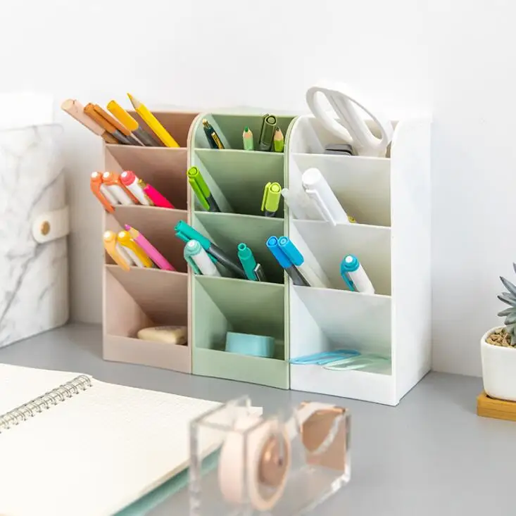 Large Capacity Desk Pen Holder Pencil Storage Box Desktop Organizer - Image 3