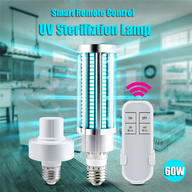 

E27 60W UV Germicidal Lamp Led UVC Light Bulb 99% Antibacterial Rate Purifies The Air And Killing Bacteria For Air Kill Mites