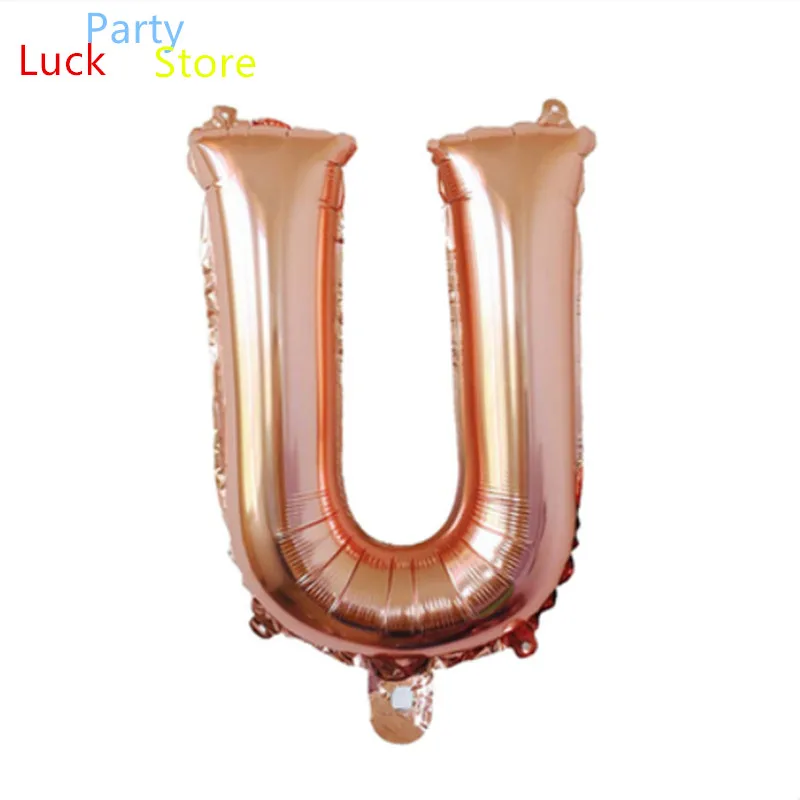 109 20PCS 16 inch English rose gold alphabet balloon birthday party wedding wedding room decoration aluminum film balloon