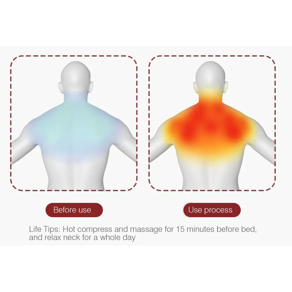 Шейная физиотерапия шейного отдела для всего тела, массажный инструмент для позвоночника, подушка для шеи, электрическая гипертермическая перезаряжаемая Массажная подушка
