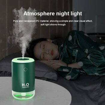 

1PC Portable 370ml Humidifier USB Ultrasonic Dazzle Cup Aroma Diffuser Cool Mist Maker Air Humidifier Purifier With Soft Light
