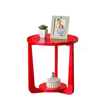 

Round Nordic Coffee Table Living Room Bedroom Sofa Side Table Simple Modern Table Lamp Small Apartment Simple Paint Round Table