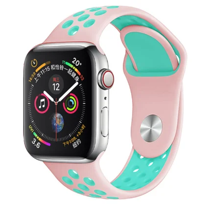 Band for Apple Watch 5 4 3 2 1 42MM 38MM soft Breathable strap Silicone Sports bands for Nike+ Iwatch series 5 4 3 40mm 44mm - Цвет ремешка: 34