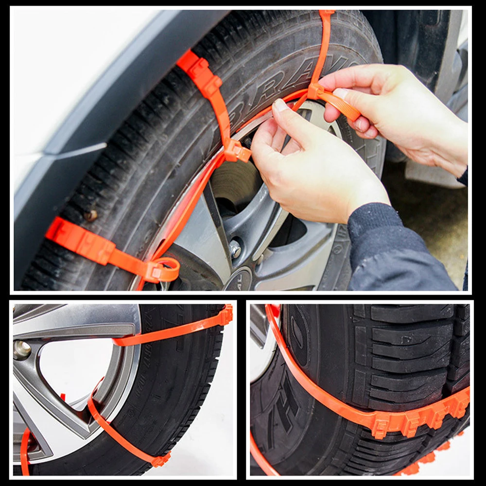 Car Winter Tire Wheels Snow Chains Snow Tire Anti-skid Chains Wheel Tyre Cable Belt 10Pcs Winter Outdoor Emergency Chain STC01