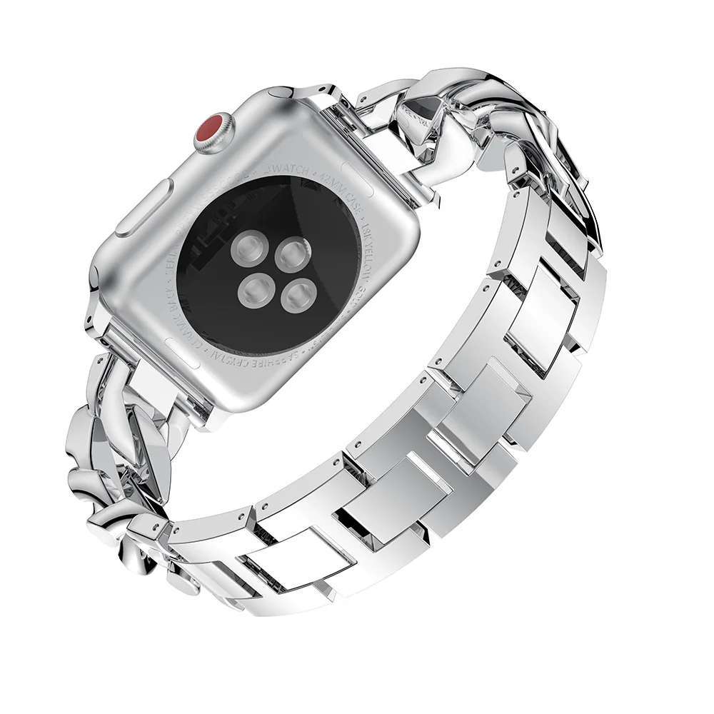 Ремешок для apple watch 3, 4, 5, ремешок 44 мм, 40 мм, ремешок для iwatch apple watch 38 мм, 42 мм, ремешок для девочек из нержавеющей стали