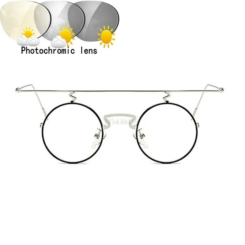 Переходные фотохромные прогрессивные мульти фокус очки для чтения для мужчин и женщин круглые Мультифокальные диоптрий модные очки FML