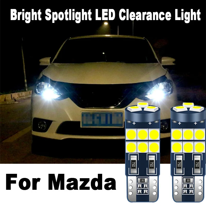 2 шт. W5W T10 Автомобильный светодиодный Габаритные огни лампы Canbus LED лампа для Mazda 6 gg
