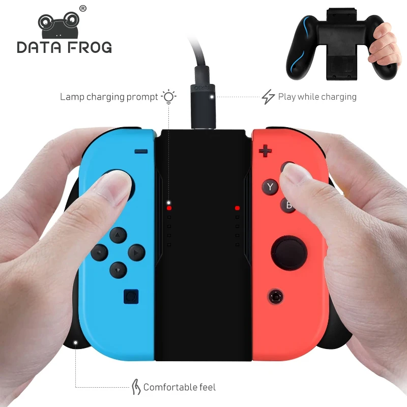 Data Frog Grip Handle Charging Dock for Nintendo Switch OLED Joy-Con Controller Charger Stand | Электроника