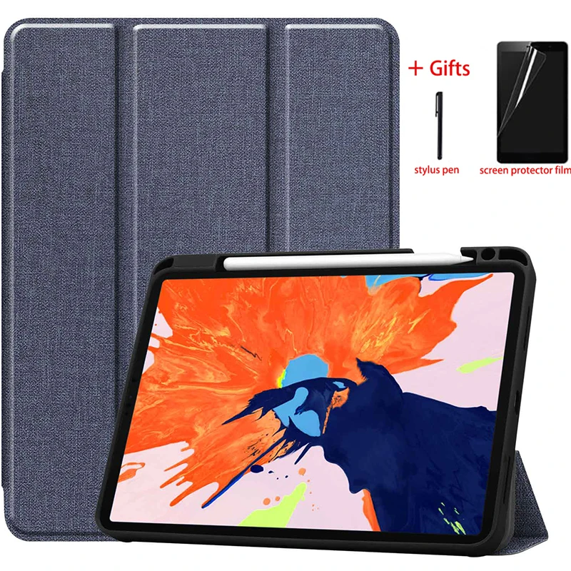 Тканевый узор для iPad Pro умный чехол с держателем карандашом 12 9 дюйма 2020 функцией