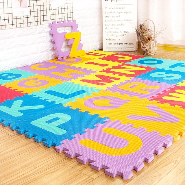 Children's Mat EVA Kids Foam Puzzle Carpet Baby Play Mat Interlocking Floor Tiles with Alphabet and Numbers DropShipping 6