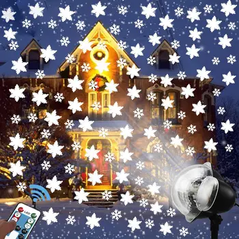 

Christmas Snowflake Laser Light Snowfall Projector Moving Snow Outdoor Garden Laser Projector Lamp For New Year Party decor