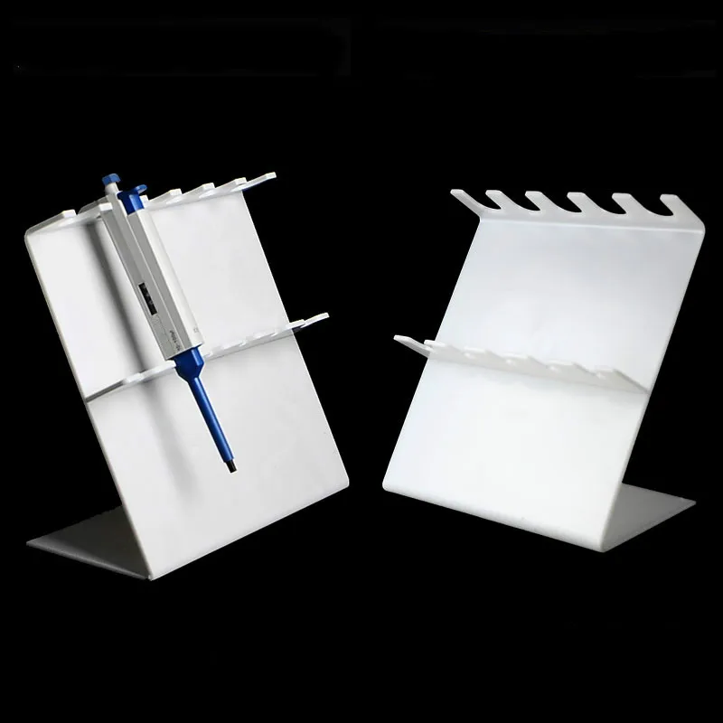 Acrylic Pipette Stand White Plexiglass Pipettor Holder Z-shaped Pipet Rack Holds Up To 5 Single-channel Pipettes Thickness 4 mm