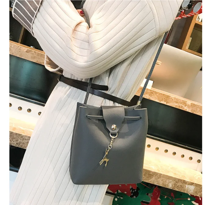 Новинка, модная женская сумка-мессенджер с клапаном, милая Корейская версия, небольшая квадратная сумка на плечо, трендовая мини сумка - Цвет: LB01-DARK GREY