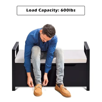 

Shoe Bench Hallway Entryway Storage Rack Cushion Seat Living Room Sofa Stool HW56183